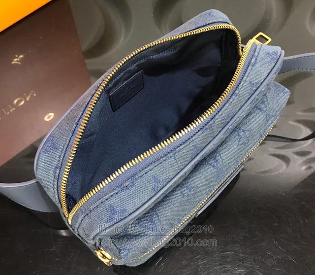 LV腰包 路易威登Outdoor腰包 海軍藍丹寧布 LV男士休閒腰包 LV挎包  ydh2965
